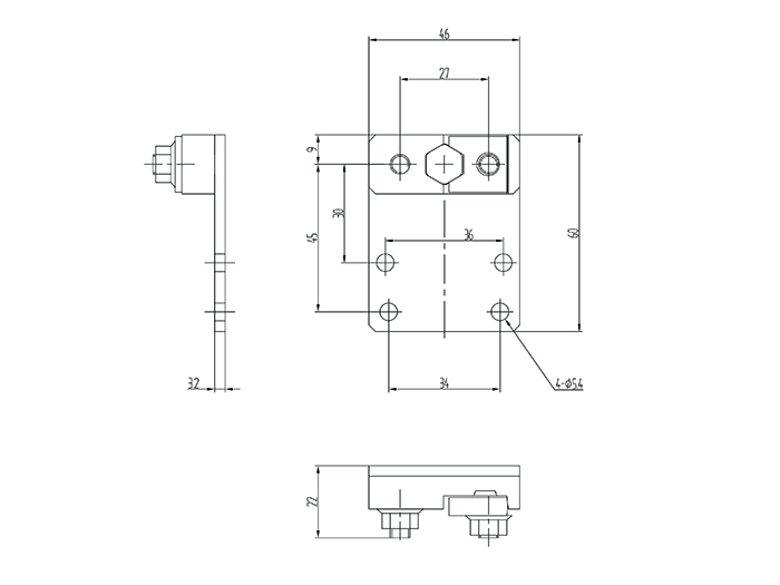 HX520六方軸安裝支架