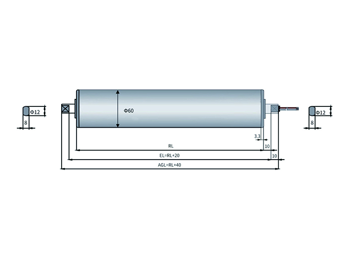 24V DCФ60電動滾筒